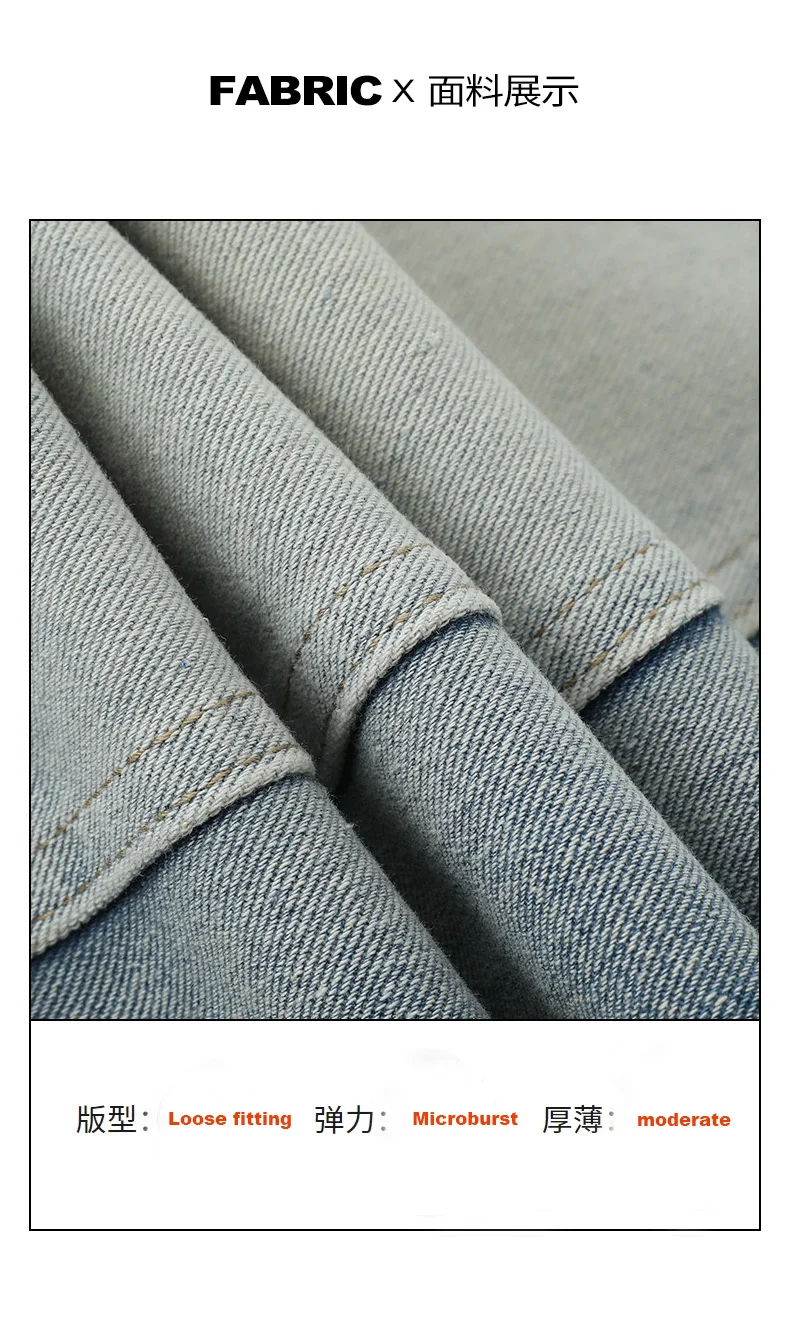 Description Picture 4 of itemMen's Casual Jeans, Leg Zippered Jeans, Men's Narrow Version Micro La Casual Fashion Brand Straight Leg Pants, Men's Clothing