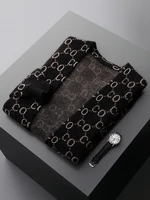 Men 100% Cashmere Sweater Jacquard Cardigan Autumn Winter Thick Cashmere Knitted Coat High Quality Smart Casual Style Clothing 2