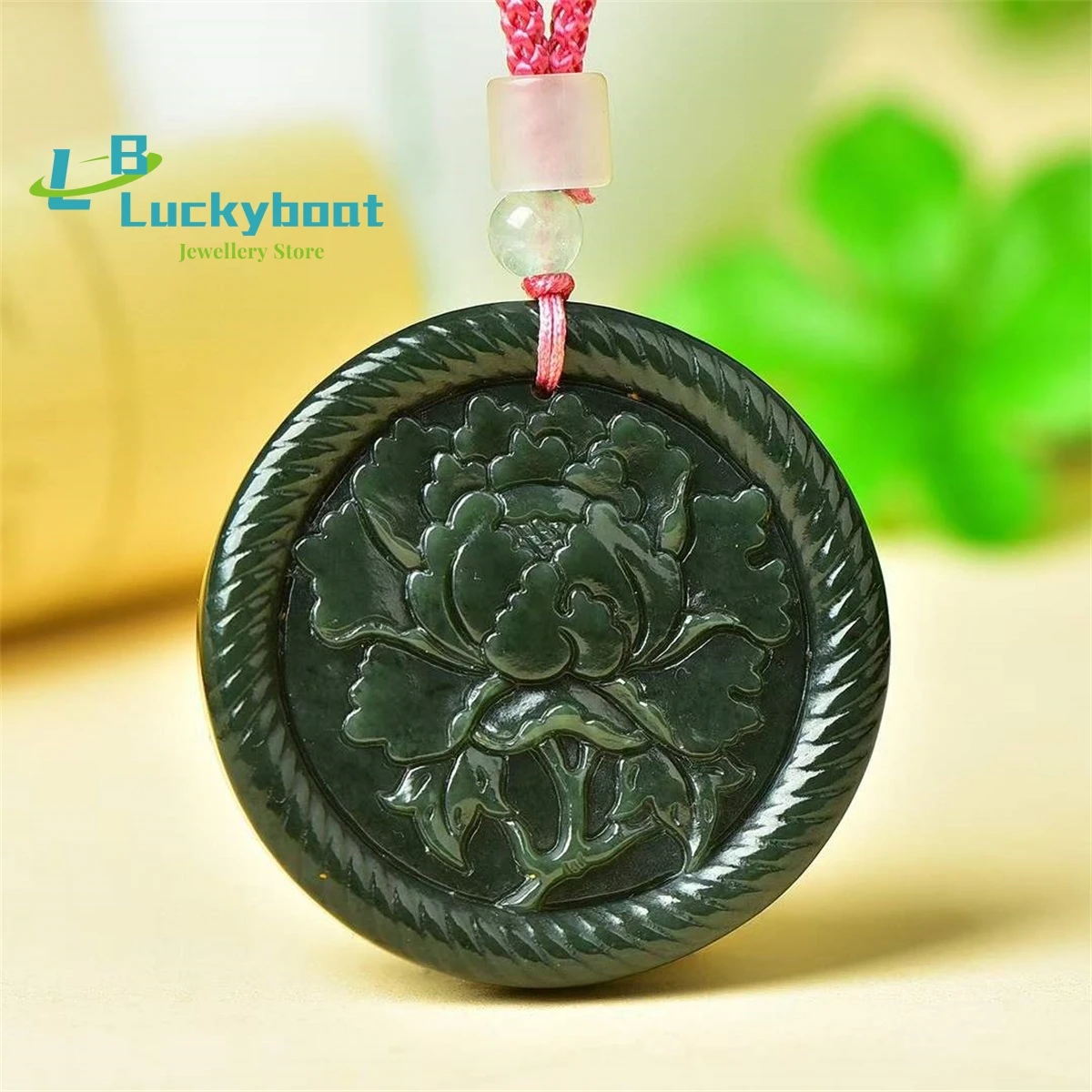 

Кулон в виде цветков природного нефрита Hotan, простой и элегантный индивидуальный Модный Универсальный кулон для мужчин и женщин