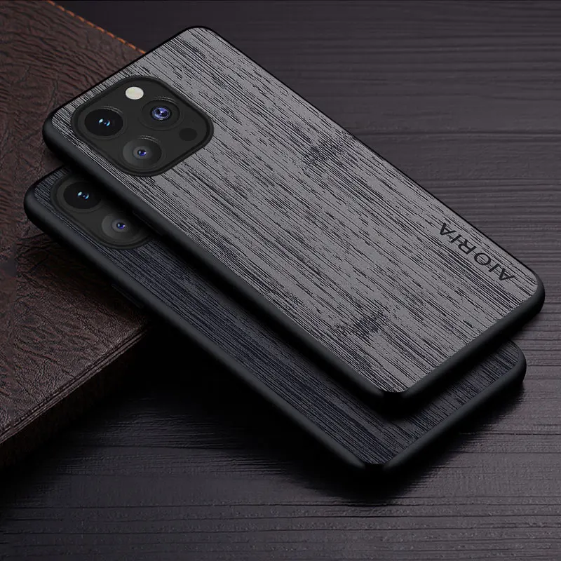 Luxury Bamboo Wood Pattern Leather Phone Case - Elegant Cover with Premium Design