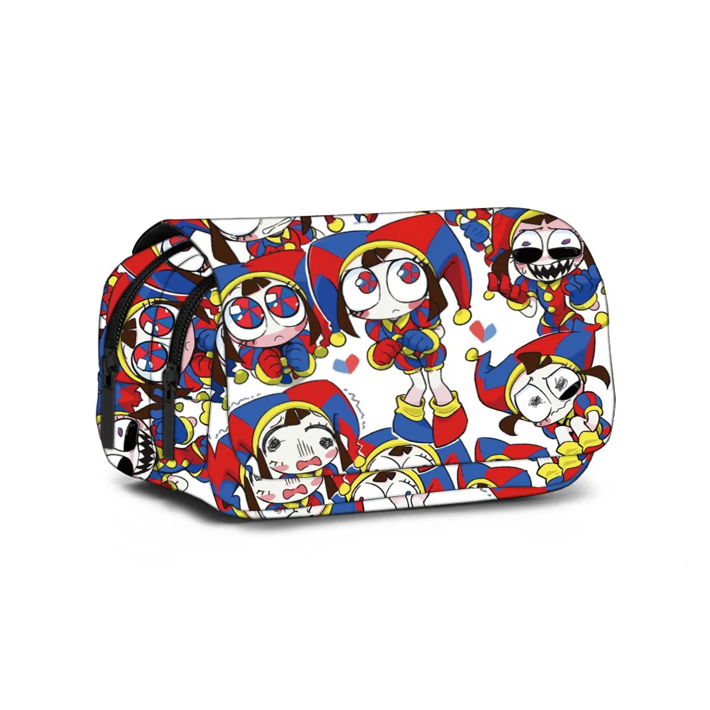 Cute Cartoon Anime Magic Circus Student Full Print Pencil Bag The Amazing Digital Circus Convenient Pencil Bag Fashion Trend pencil bag