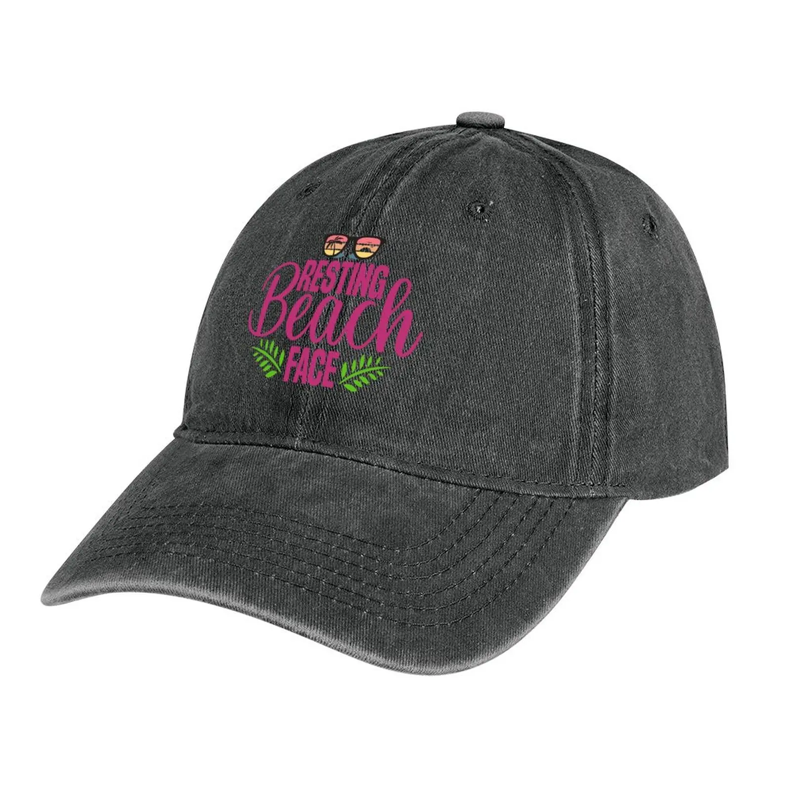 

Resting Beach Face-Beach-Summer-Vacation-Funny Cowboy Hat birthday Ball Cap For Women Men's