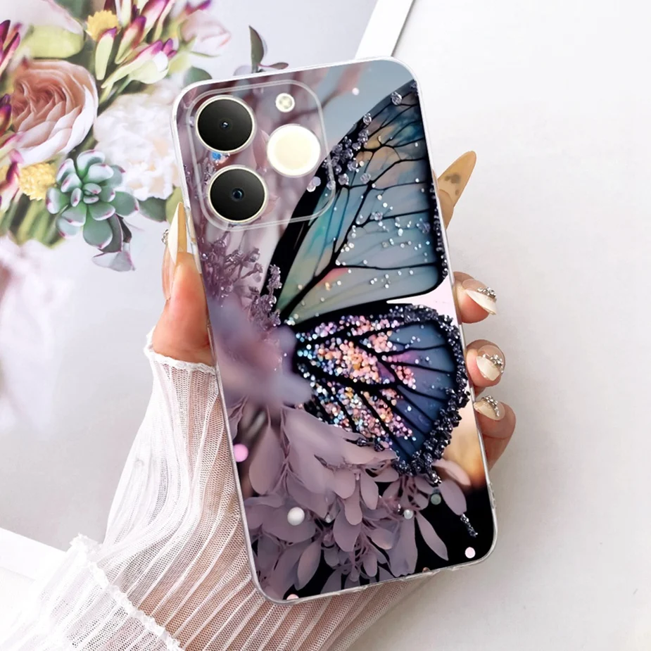 Luxury Lotus Painted Soft Silicone Case - Elegant Protective Cover