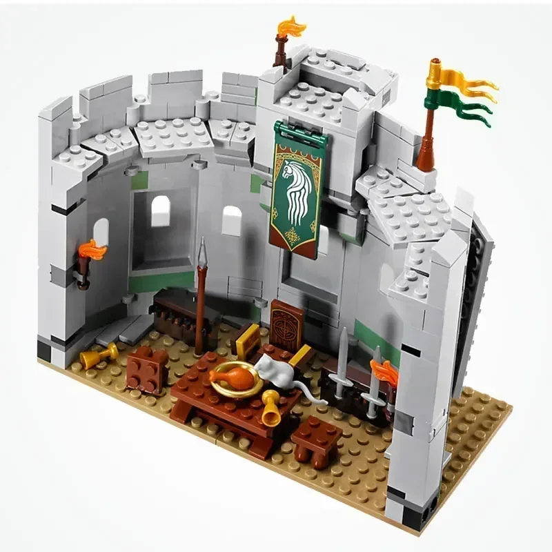 1368Pcs 빌딩 블록 Lord Rings 투구의 전투 깊은 DIY 모델 액션 피규어 DIY 장난감 어린이 교육 선물