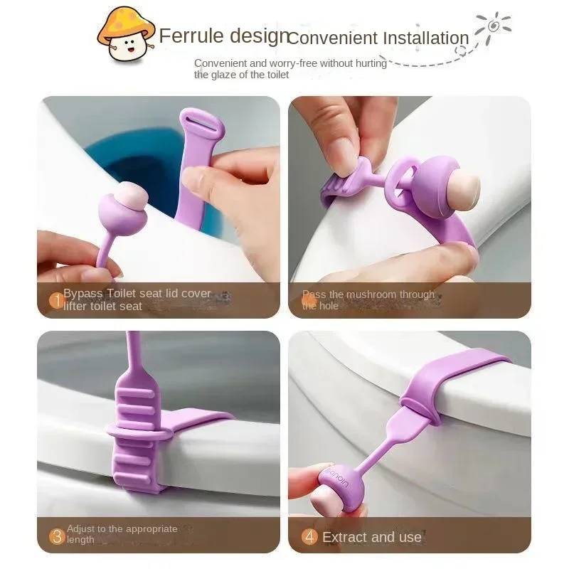 Creative Cute Household Silicone Toilet Lid Lifter 1pc No Dirty Hands Toilet Lid Lifter Seat Bathroom Accessories