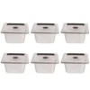 6 Pack Anti-Jam Slotted Hotel Pans with Lids, 1/6 Size 4 Inch Deep, Commercial 18/8 Stainless Steel Steam Table Food Pan 1