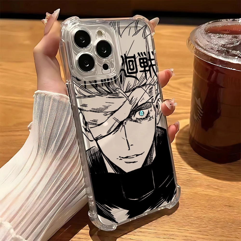 Anime Cool Jujutsu Kaisen Anti-Fall Clear TPU Phone Case