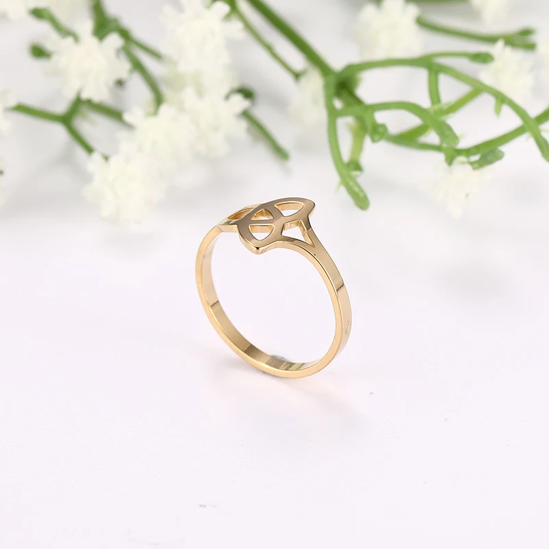 Kkjoy Edelstahlring für Frauen, keltische hohle Fingerringe, Krone, Lotus, Hexerei, Amulett, Pentagramm, Schmuckgeschenk – Detail 9