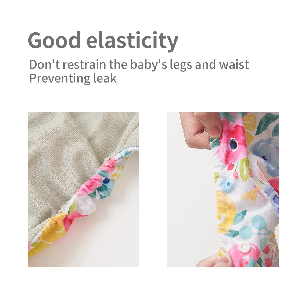 Elinfant Breathable Mesh Cloth 4pcs/set Cloth Diaper Washable Adjustable Reusable OS Baby Pocket Diaper cloth diapers cloth diaper insert cloth diaper liners