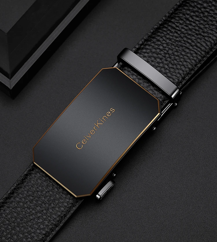 Cinturón de piel genuina para hombre con hebilla automática_voghion.com