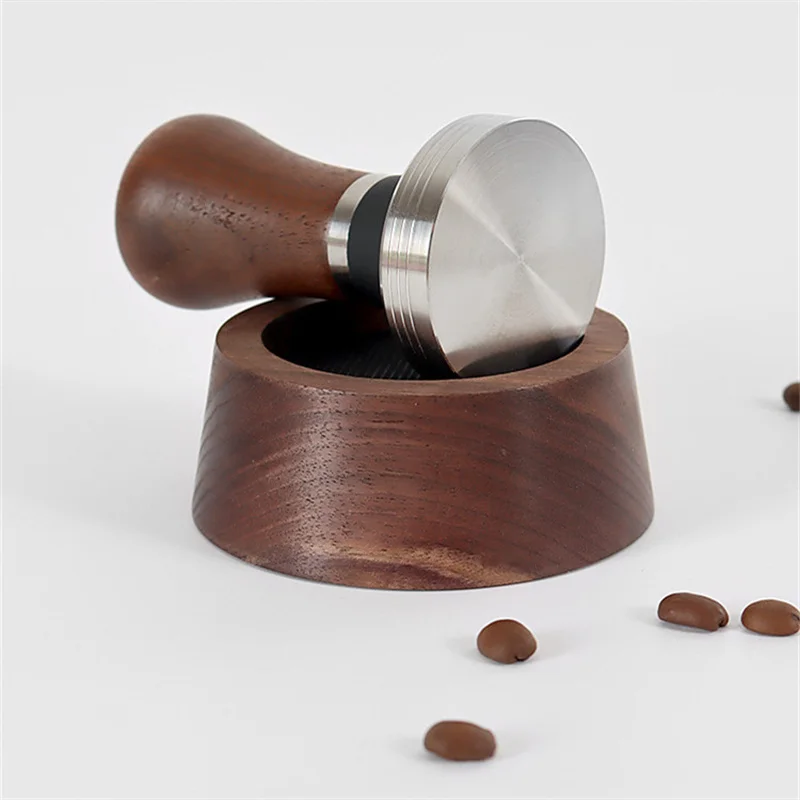 Walnut Wood Coffee Filter Tamper Holder Espresso Tamper Mat Stand