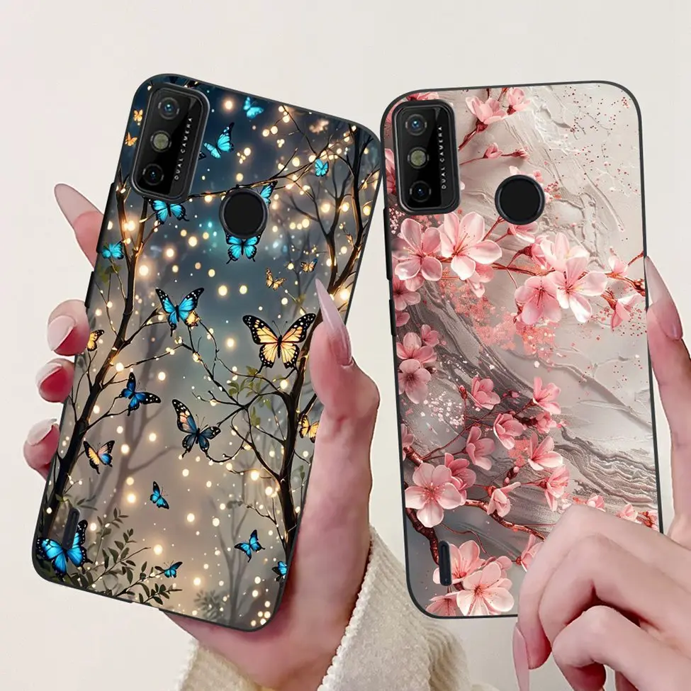 Silicone Cute Floral & Funny Painted Back Cover