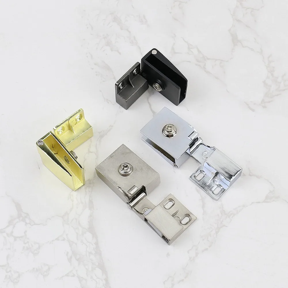 Description Picture 6 of itemZinc Alloy Glass Door Hinge Side Mounted Self-closing Frameless Clamp No Drilling Hardware Cabinet Door Hinge Wardrobe Cupboard