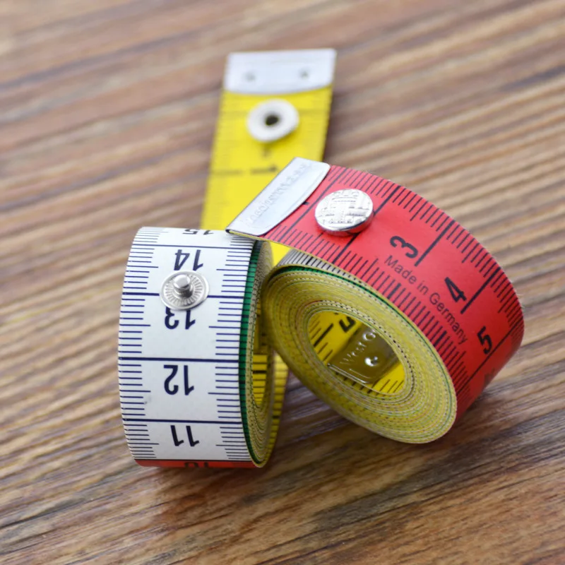 Professional Tailors Tape Measure With Snap Fastener. Sewing