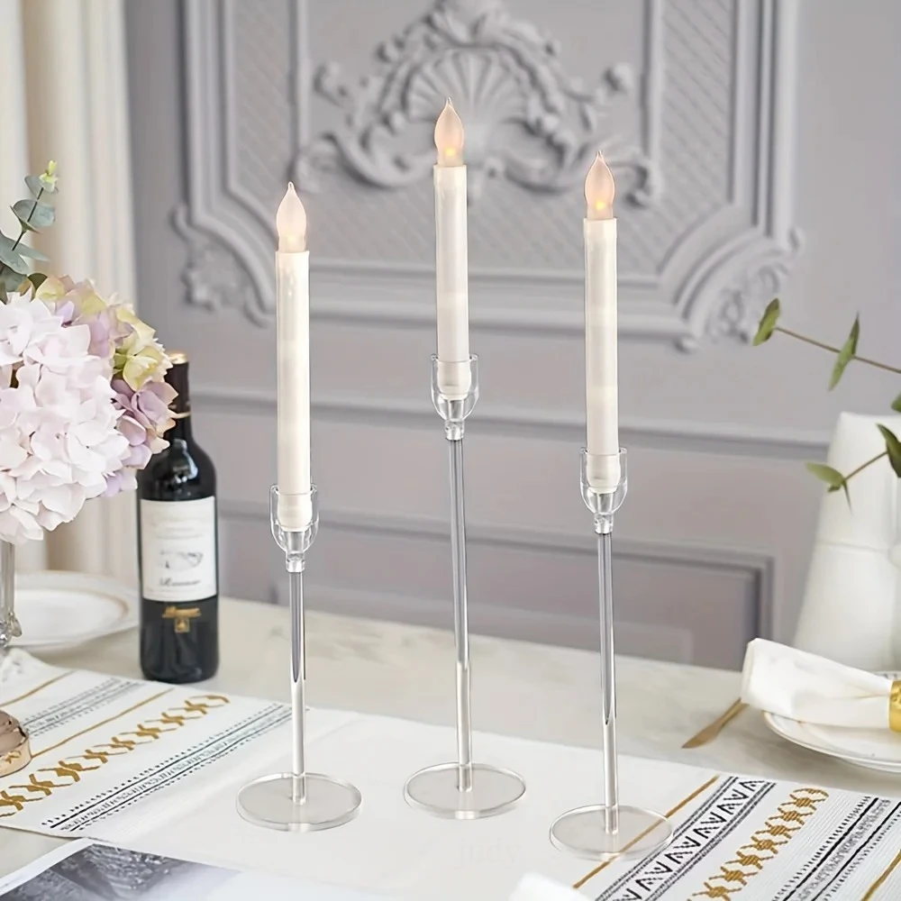 3pcs Clear Acrylic Candlestick Holder For Wedding Party Events Table Decoration Party Decor Supplies Holiday Decor candle holders