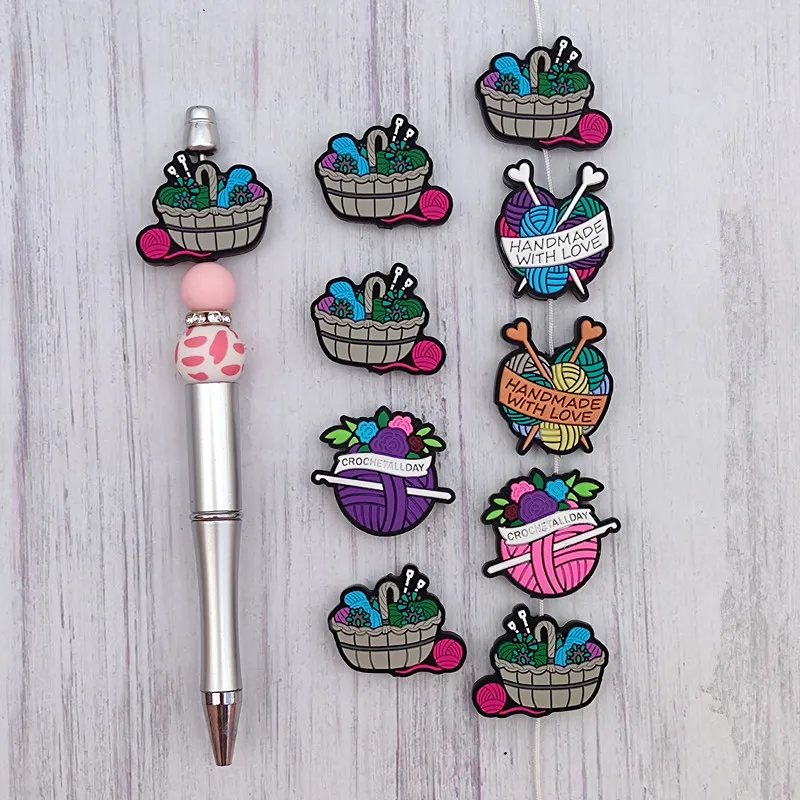 14pcs Perles En Silicone, Mignonnes Pattes De Chien Empreintes De Cour Chiot Perles D'Espacement Pour Stylos à Perles Bijoux Fabrication De Porte-Clés Collier Bracelet Bricolage Artisanat