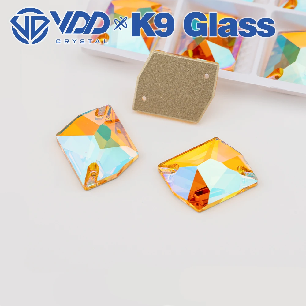 VDD Hochwertige Burning Sun Fantasy Color K9 Glas-Nähsteine, aufnähbare Kristalle, flache Steine für Kleidung und Accessoires – Detail 6
