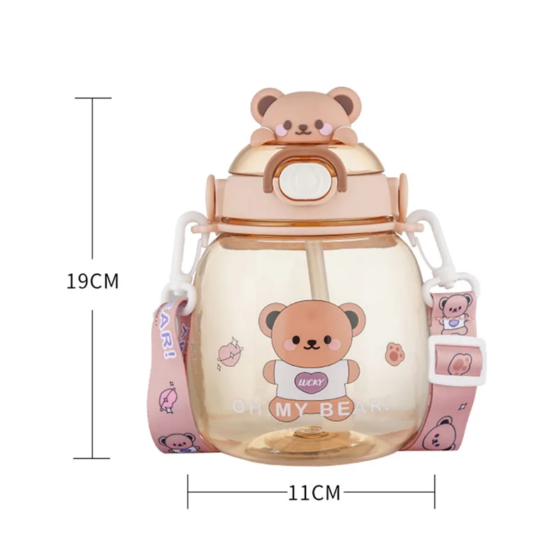 Water Bottle With Straw For Kids Cute Bear 800ml Kids Leak Proof Water  Bottle Toddler Water Bottles Dishwasher Safe For School - AliExpress