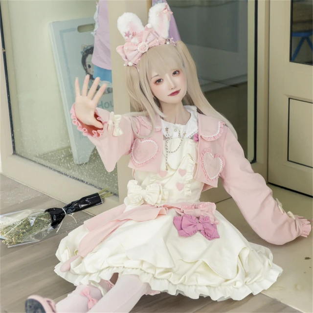 Kawaii Lolita Orelhas de Coelho Casaco Curto - Loja de Moda Kawaii