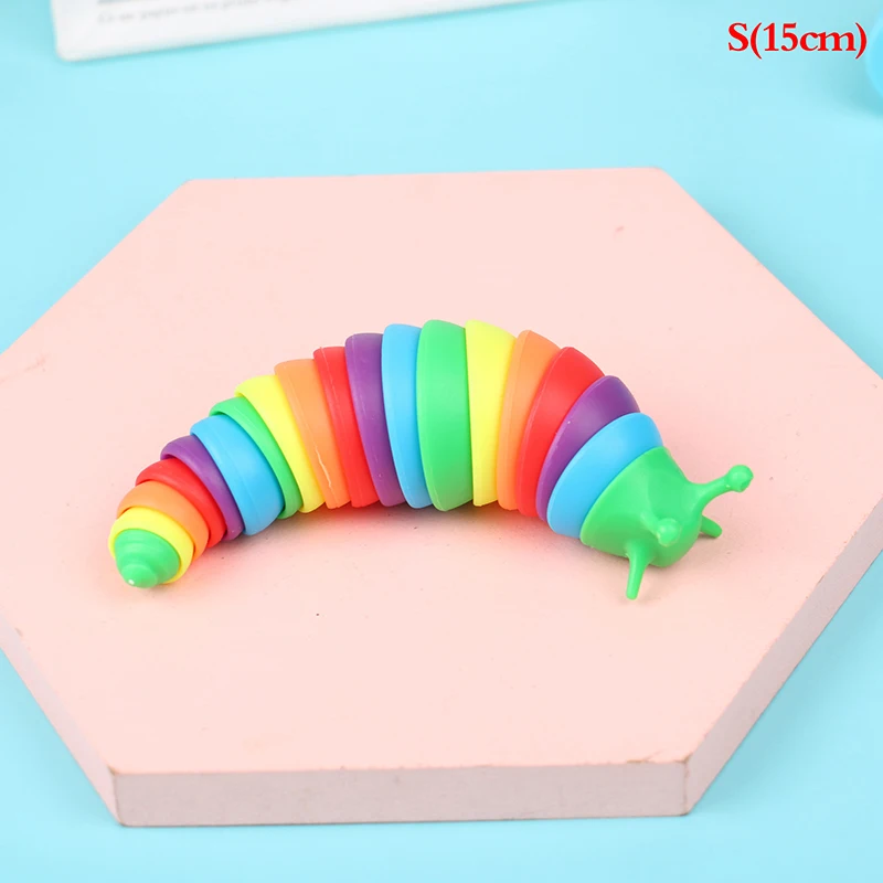 2022 New Rainbow Snail Slug Caterpillar Toy Which Can Release Mental Pressure 15cm/19cm For Kid  Gift New mesh stress ball