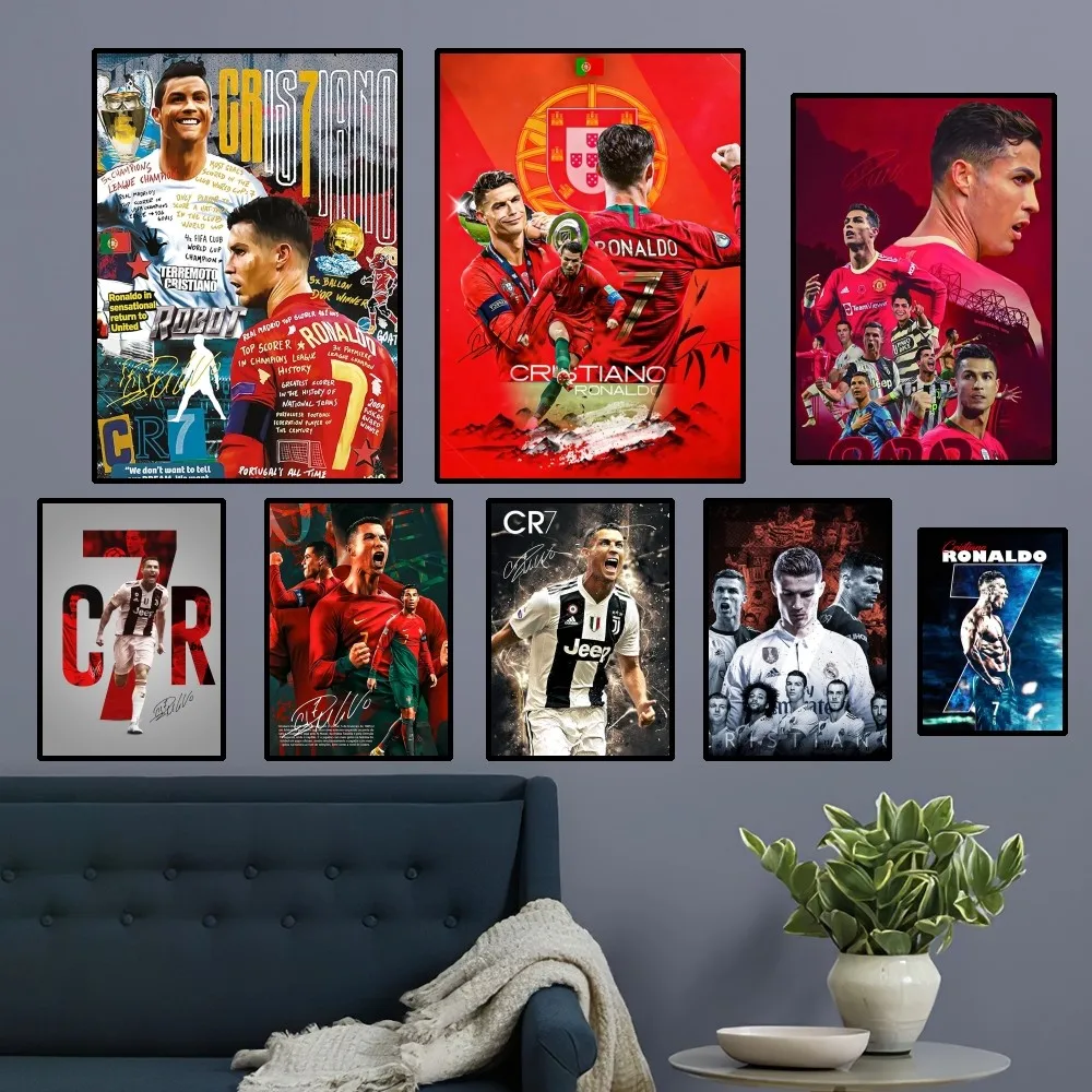 C-Cristiano R-Ronaldo CR7 Poster Home Room Decor Livingroom Bedroom Aesthetic Art Wall Painting Stickers poster prints diy poster sticker