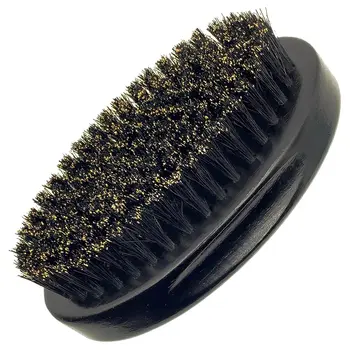 Pettine per barba da uomo, manico in legno di alta qualità con setole di cinghiale - Dimensioni compatte, progettato per la cura di barbe lisce e barbe folte (Nero)