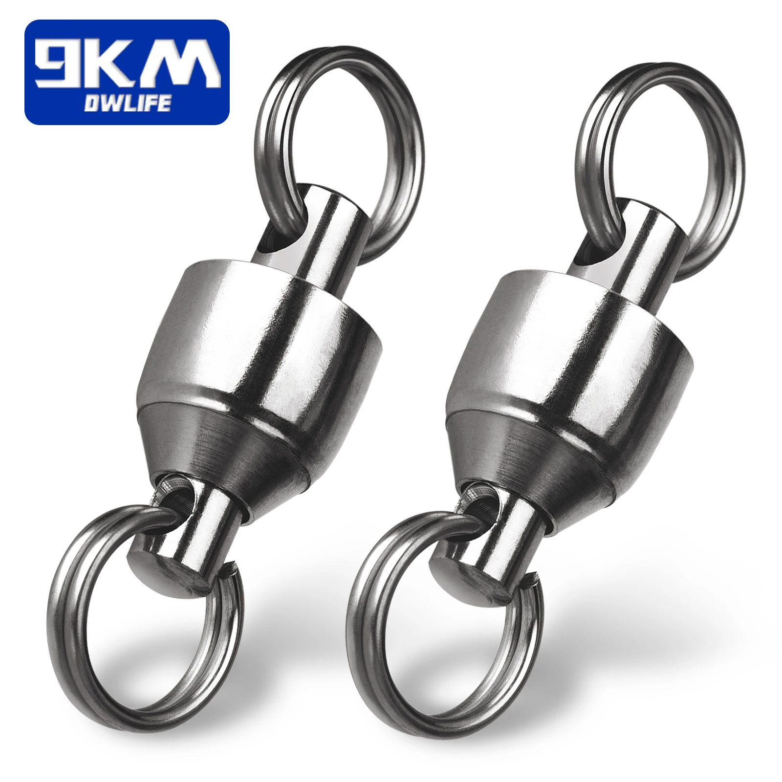 100pack Ball Bearing Swivel With Split Ring Stainless Steel Fishing