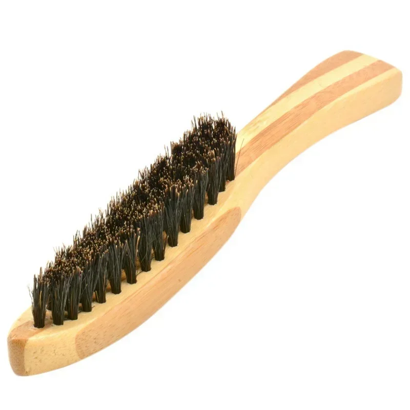 Beard Brush Boar Bristle for Men's Mustache Shaving Comb Face Massage Facial Hair Cleaning Brush Beech Long Handle