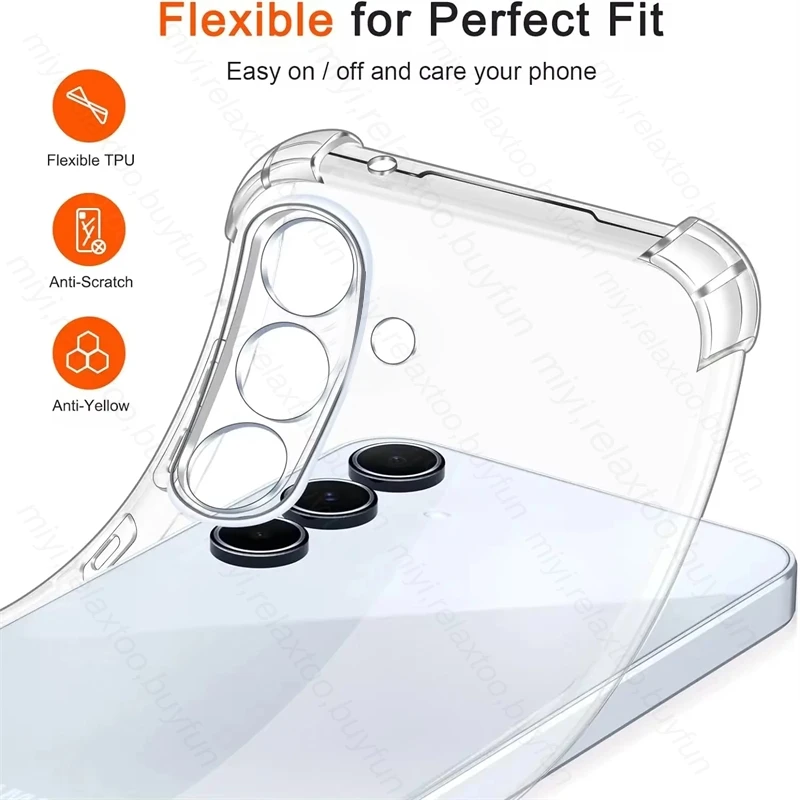 Clear Crystal Anti-Yellowing Shockproof TPU Soft Case