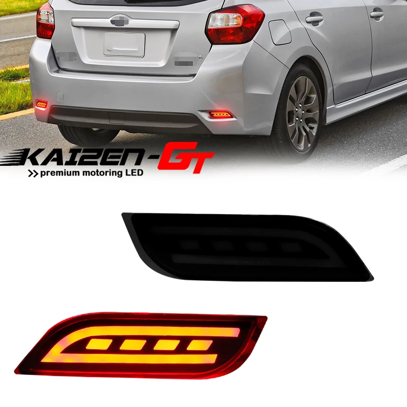 Red/Smoked Lens Red LED Rear Bumper Reflector Lights