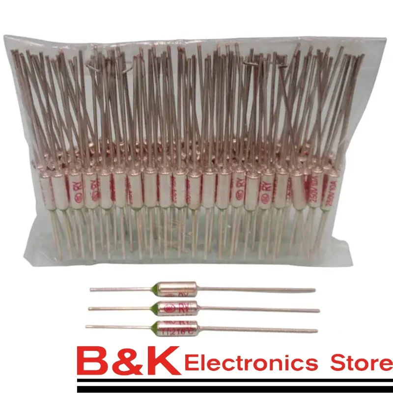 500pcs TF Thermal Fuse RY 10A 15A 250V Temperature Control Thermostat Switch 73C 133C 142C 157C 172C 185C 192C 216C 240C Degree