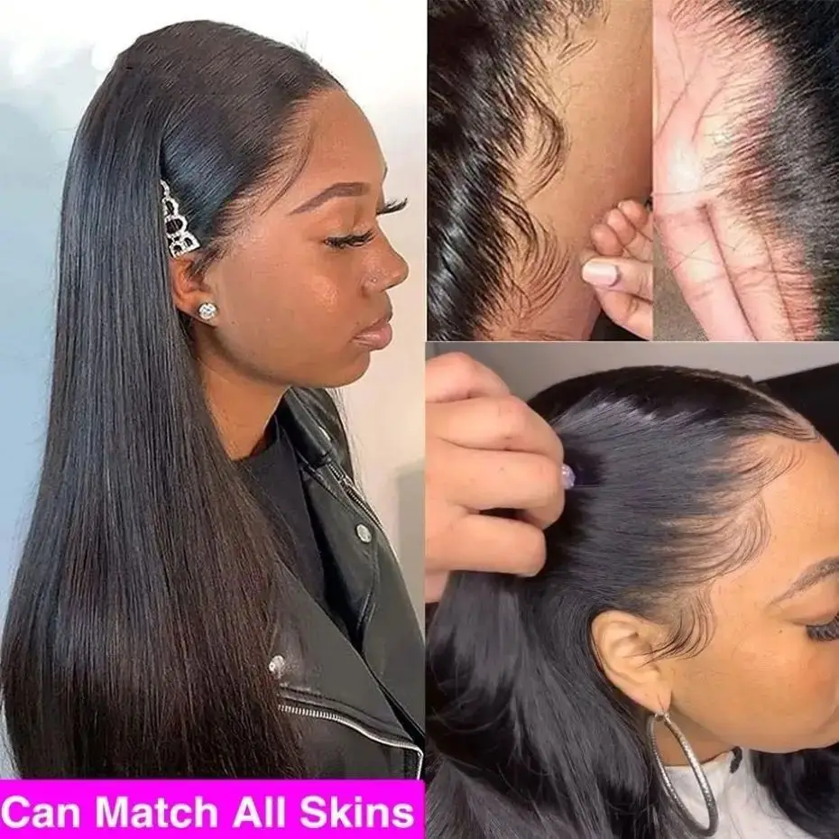 250 Density 360 Full Lace Wig Human Hair Pre Plucked Straight Hd Transparent Lace Frontal Wig For Black Women 360 Wigs Remy
