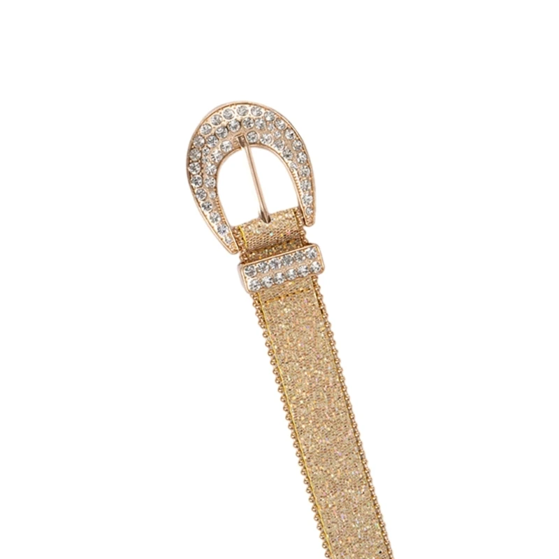 

Shinning Buckle Waist Belts for Jeans Adjustable Belt for Cowboy Cowgirl Teens Female Jeans Skirt Waistband