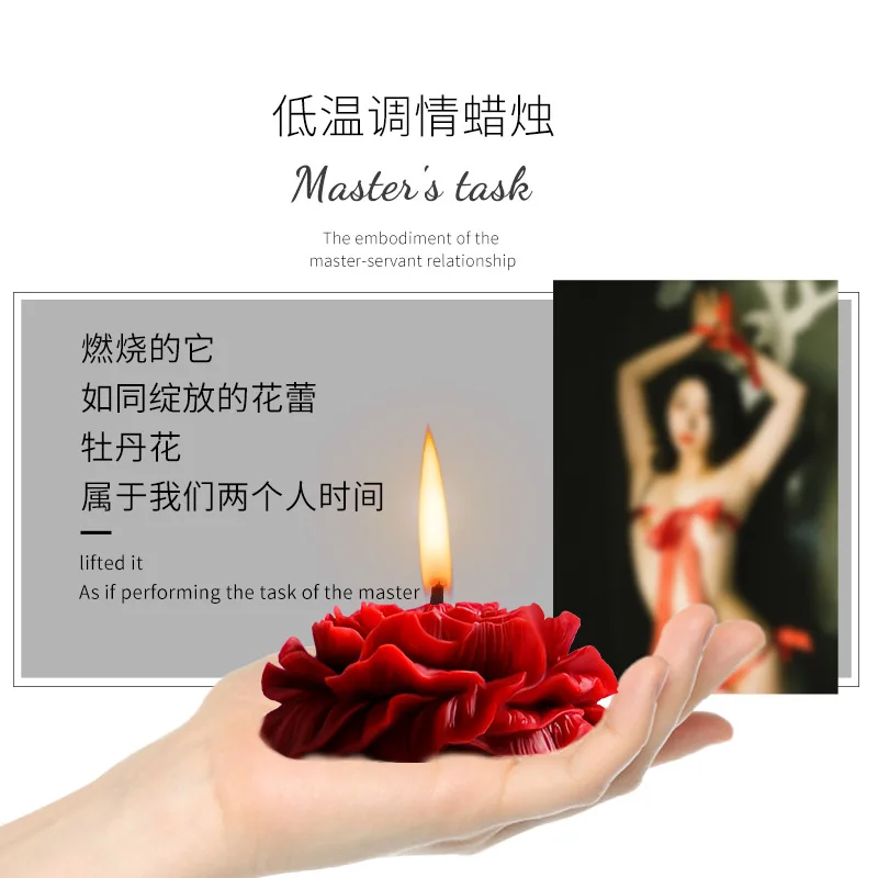 Rose Low Temperature Candle Props For Couple Foreplay Training Erotic Game Tool Massage