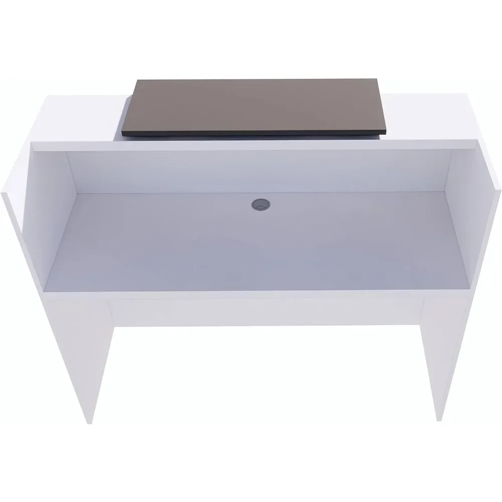 Modern Reception Desk, Multifunctional Modern Transaction Counter Top, Laminate Desktop, Standing Front Table for Office, Home 6