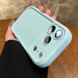 Enhanced Liquid Silicone Soft Case with Candy Color and Camera Protection - Thickened Bumper Cover - iPhone 12 Pro Max (Blue)