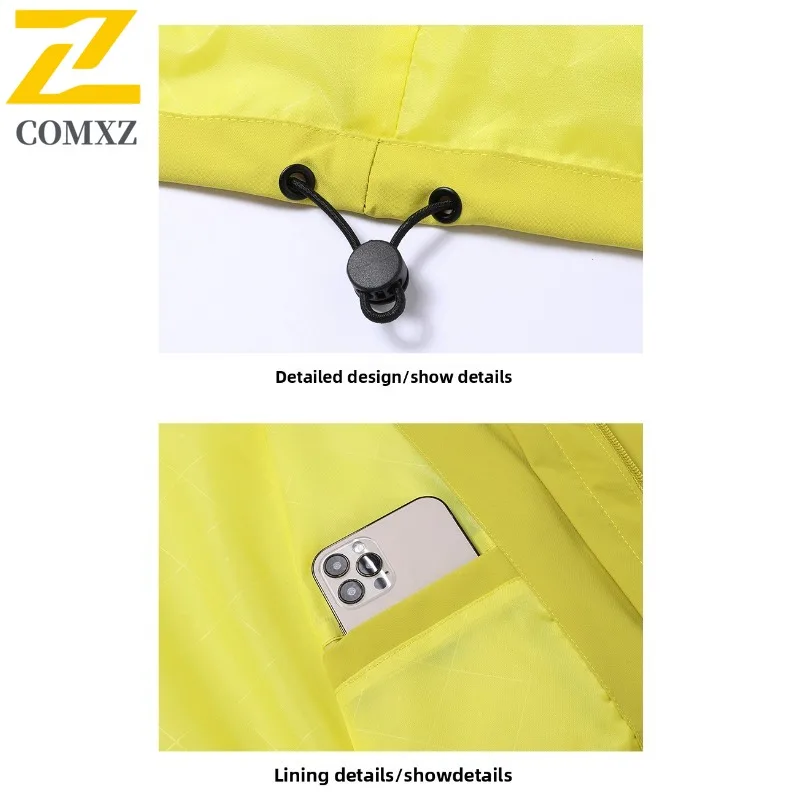 COMXZ Men Winter Clothing High Quality Outdoor Adventure Wind Resistant Motorcycle Coat Stylish Hooded Lightweight Outerwear