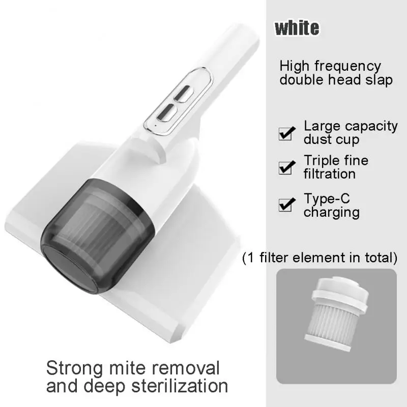 

Mite Vacuum Cleaner Household Wireless Ultraviolet Usb Rechargable High-suction Home Accessories Housekeeper Cleaner
