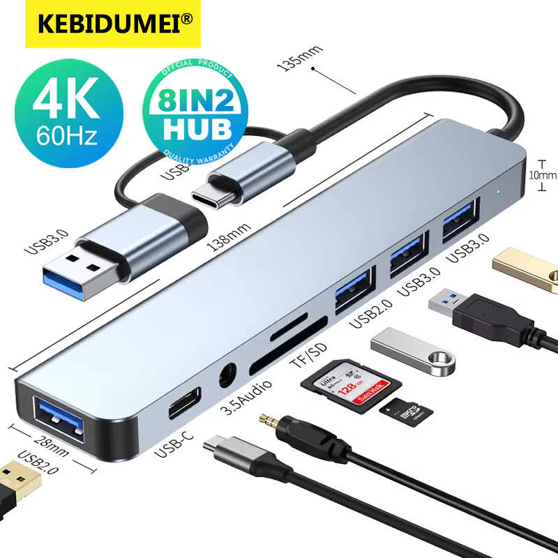 5Gbps USB 3.0 HUB USB C HUB USB C Docking Station High Speed Splitter Multiport OTG Adapter Card Reader for PC/Laptops/MacBook