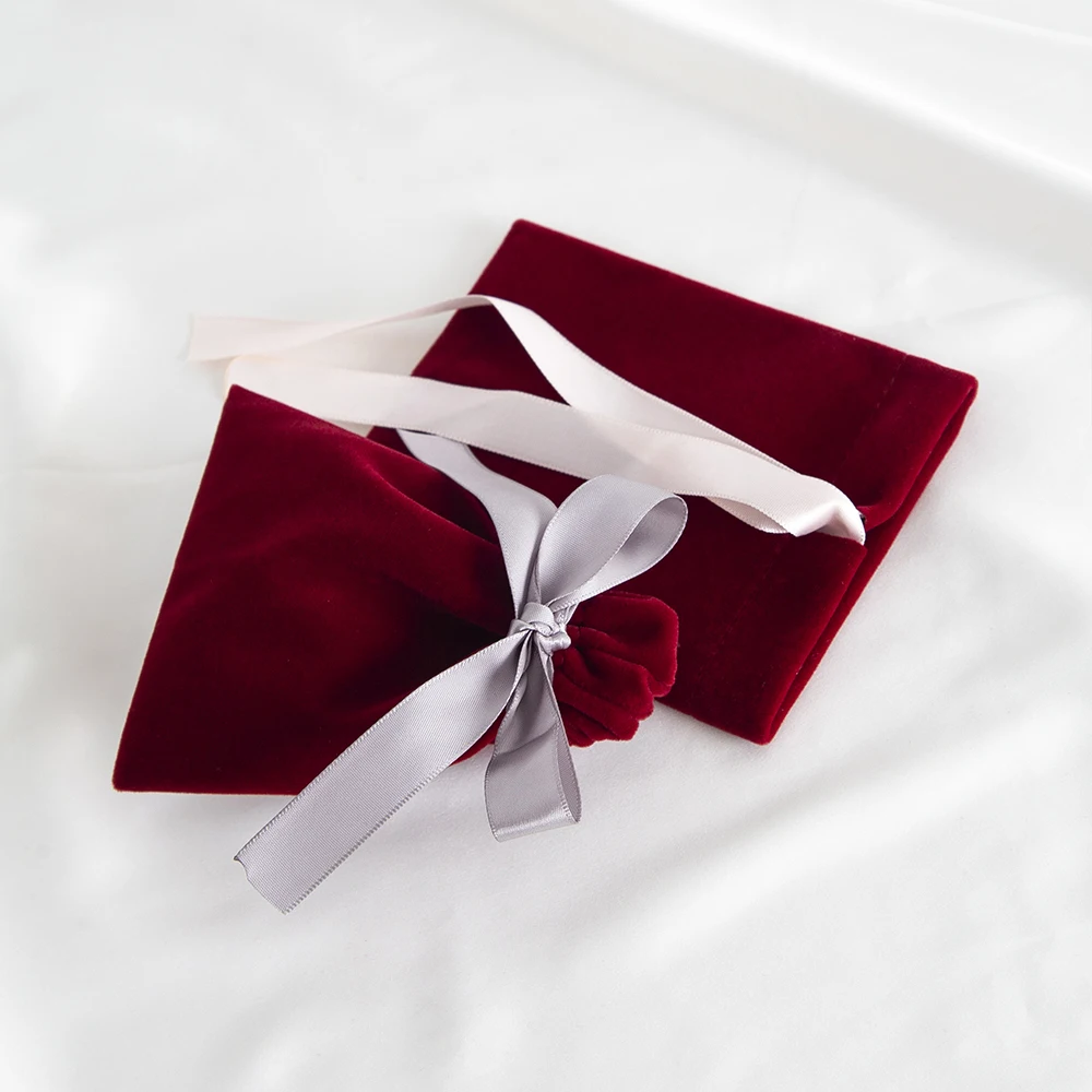 10 Stück Burgunder-Schmuck-Samtbeutel für Ringe, Ohrringe, Ohrstecker, Anhänger, Armband, Telefon-Verpackungsbeutel, Hochzeitsbevorzugungen, Taschen-Organizer – Detail 5