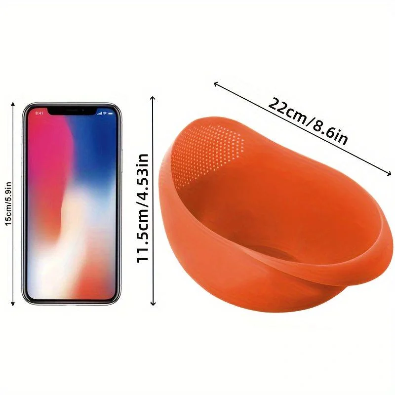 Plastic Colander Rice Sieve Kitchen Drain Basket With Handles