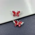 Silver red zirconium butterfly 1 22 * 12.5mm
