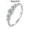 Bamoer U Bezel Moissanite Ring Round Cut 5 Stones Lab Diamond for Woman 925 Sterling Silver Original Sparkling Gift D Color VVS1 1