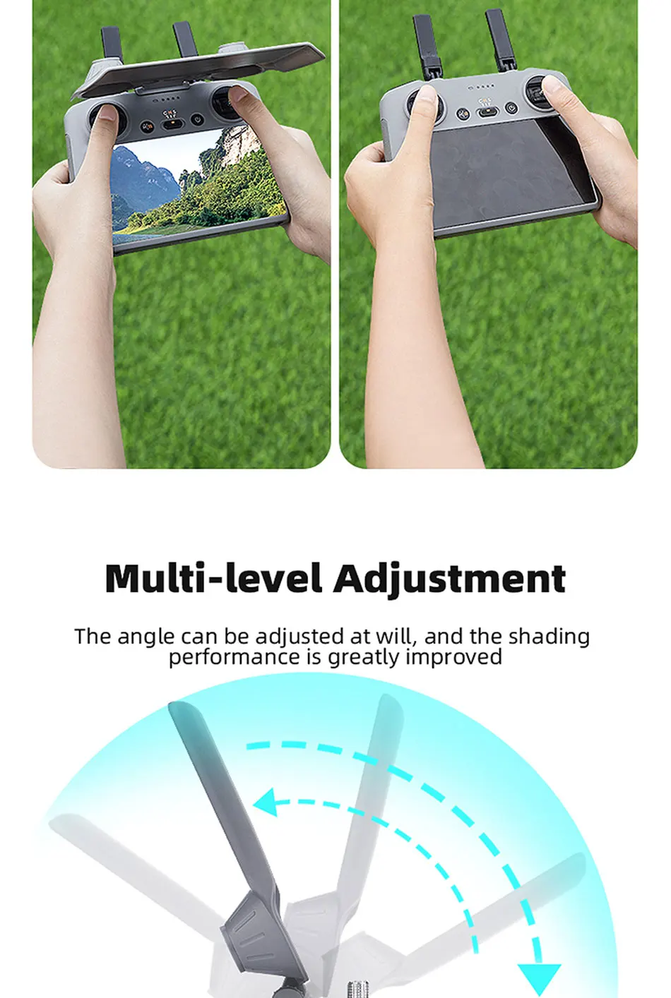 MYOBO-Displayschutzfolie und Sonnenschutz für DJI RC 1/2 Fernbedienung, Zubehör für DJI Mini Mavic Air 3S Drohnen-Fernsteuerung – Detail 7