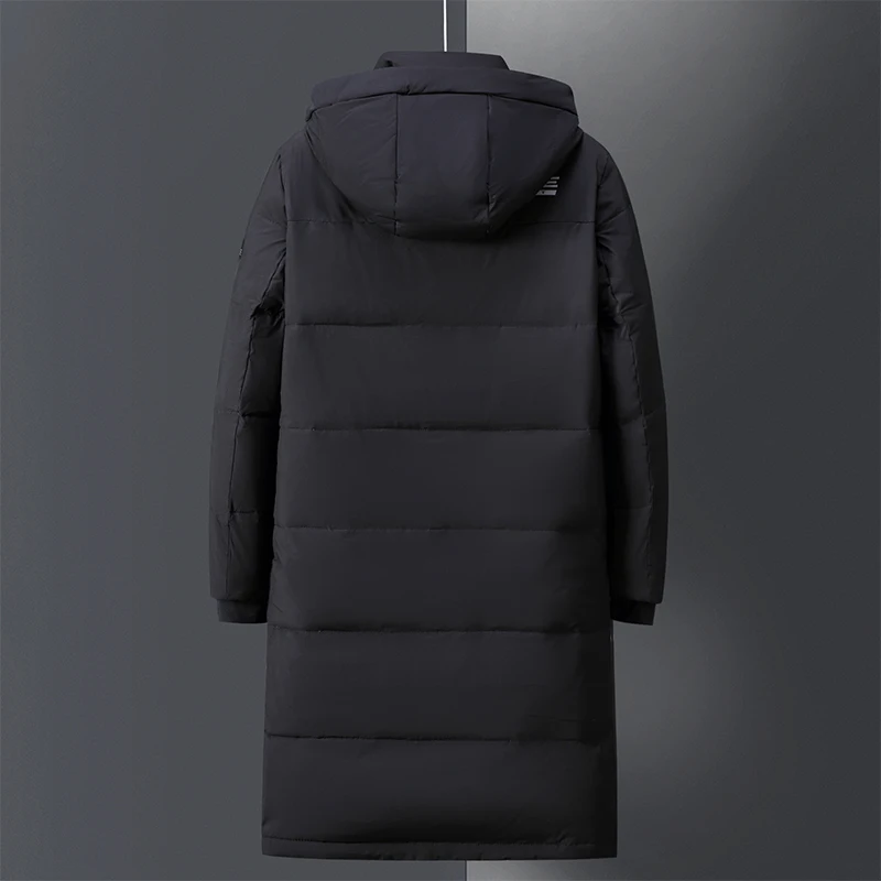 Men's Winter Jacket Hood Feathers Puffer White Duck Long Down Jacket Men Black Parka Coat Warm Autumn Dack Thick Casual Top