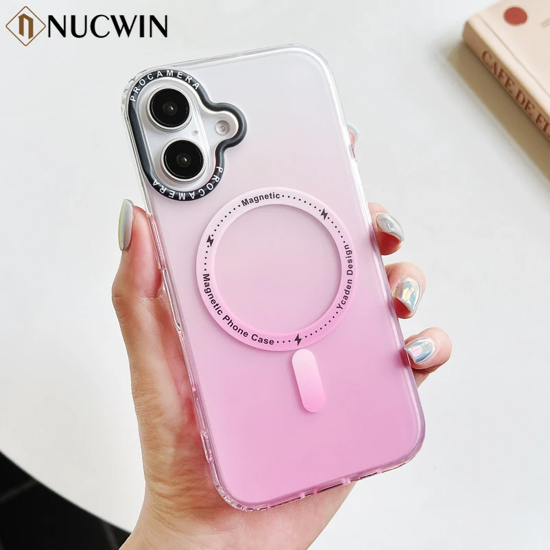 Pour iPhone 16 Pro Max Gradient Aurora Slim Matte Magnetic Case Pour iPhone 11 12 13 14 15 16 Pro Max Plus Mini Housse Antichoc_voghion.com