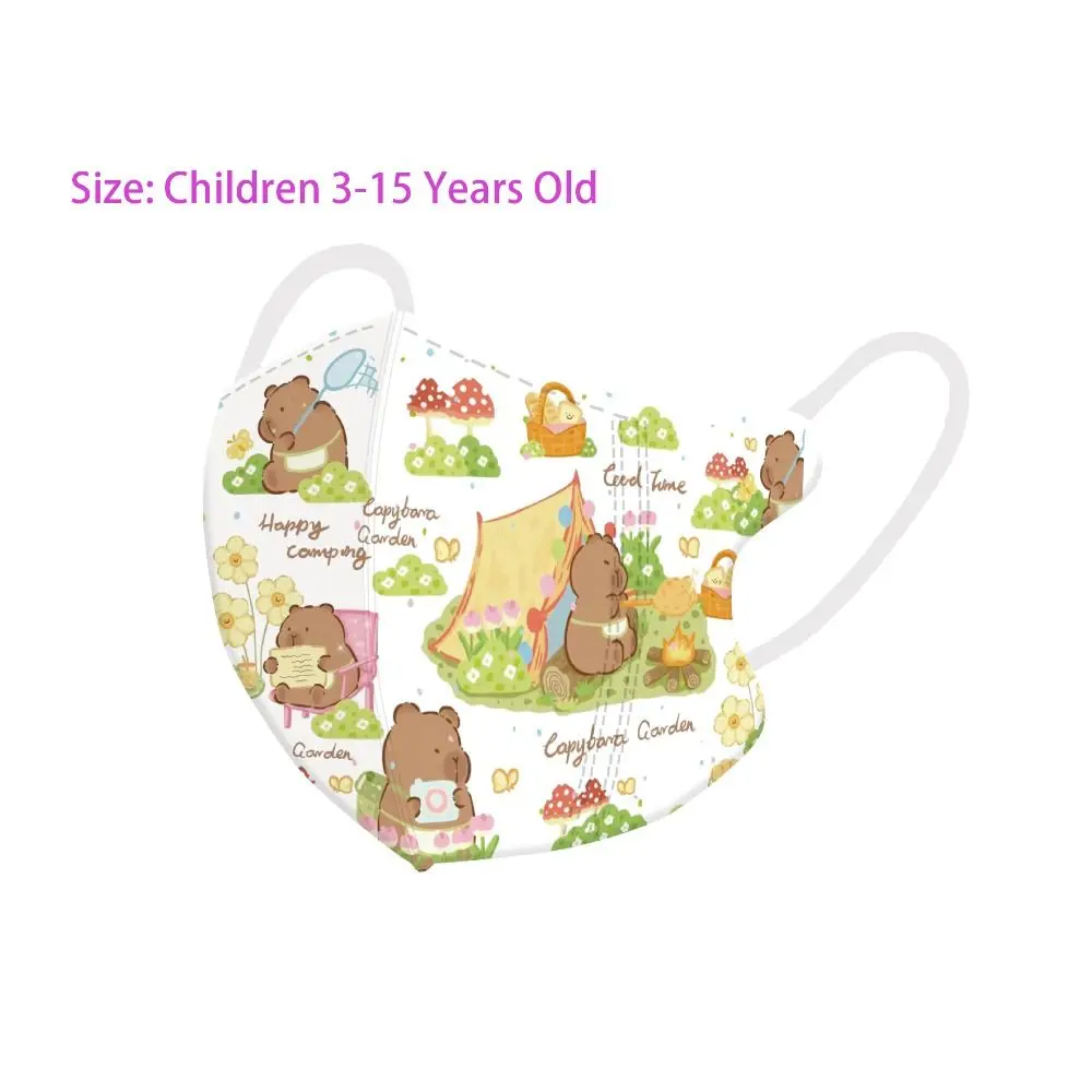Cartoon 3D Children's Mask Anti Pollen Capybara Pattern Anti-sun Mask Butter Bear Disposable Sunshade Outdoor
