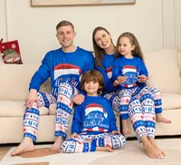 2025 New Christmas Family Pajamas Fashion Letter Printing Quality Comfortable Fabric Christmas Suits Home Parent-Child Clothing 2