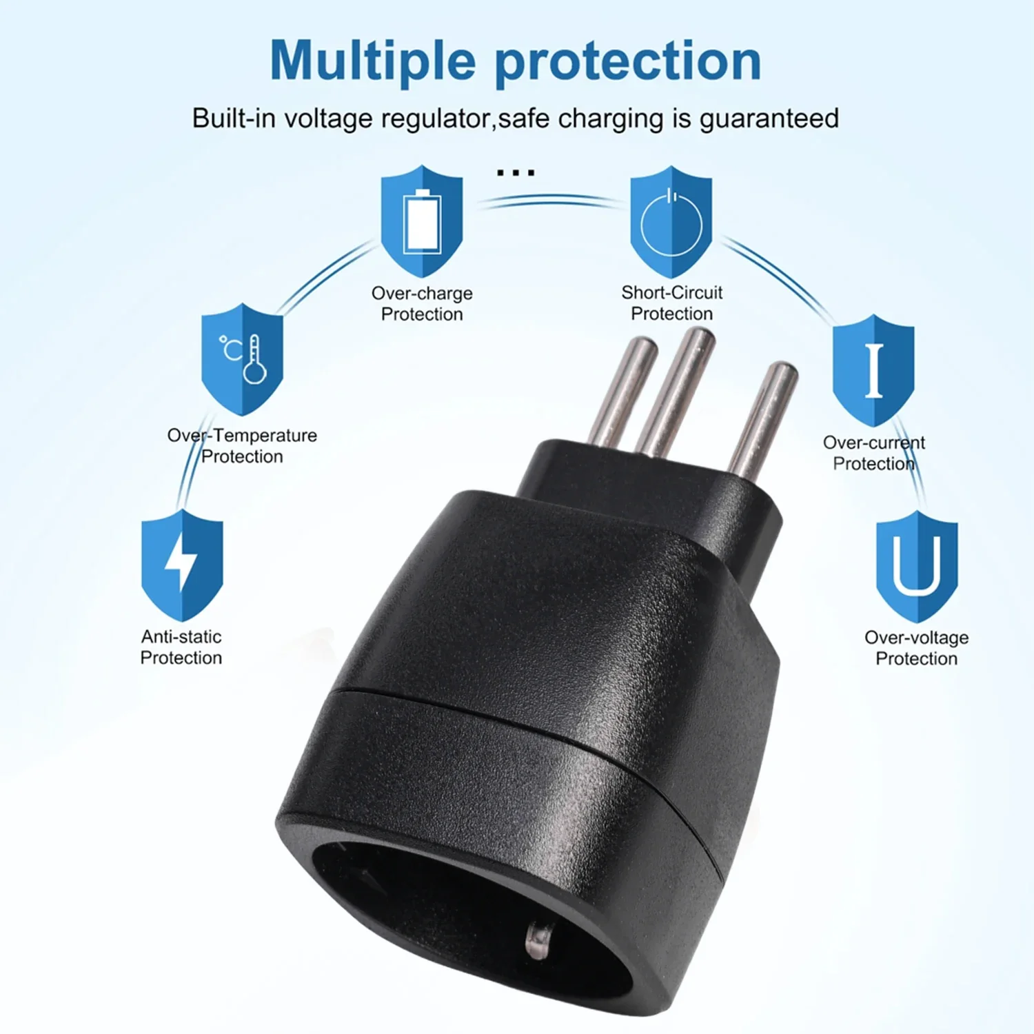 EU Germany to Switzerland Portable Travel Adapter Mobile Phone Charging Plug Switzerland Schuko to Type J Socket Power Converter