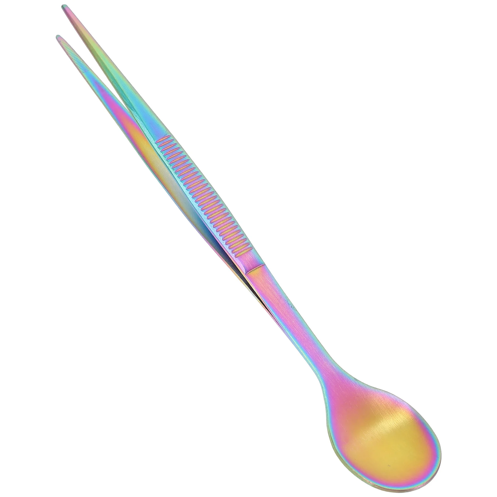 Stainless Steel Flavor Test Spoon Chef Tweezers Tasting Spoons Salad Tongs Metal Chefs and Korean Dual Purpose Kitchen